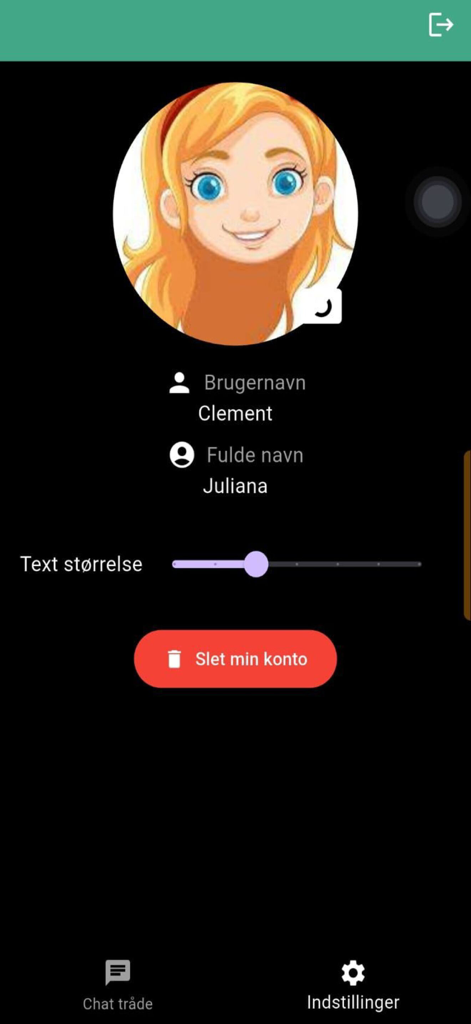 DGO - Schermata delle impostazioni dell'app DGO che visualizza i dettagli del profilo utente e le opzioni di gestione dell'account