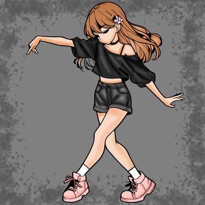 realistic girl danceing