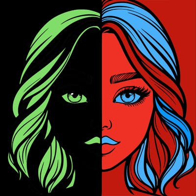 realistic girl split half