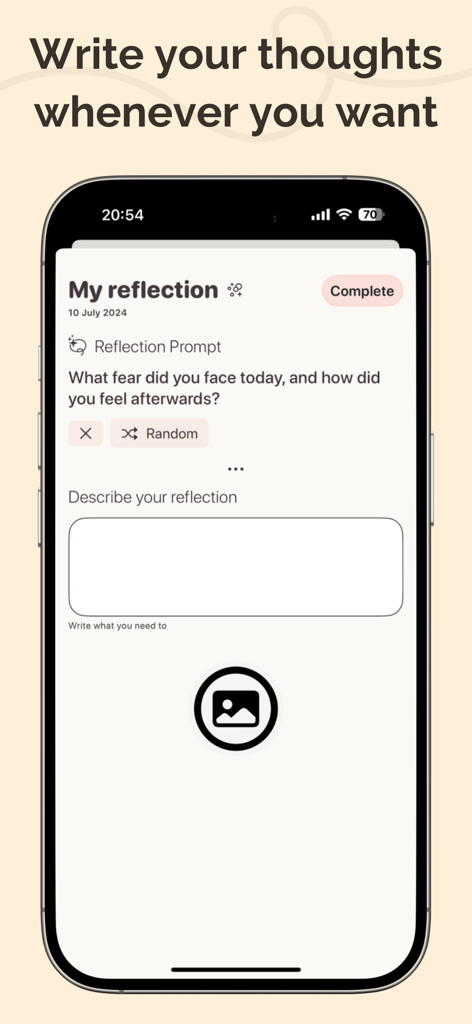 Gratitude Journal & Self Care - Daily reflection prompt on the Gratefully gratitude journal app interface.