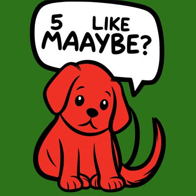 a puppy that says 5 like maybe