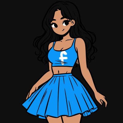 woman in a skirt and crop top