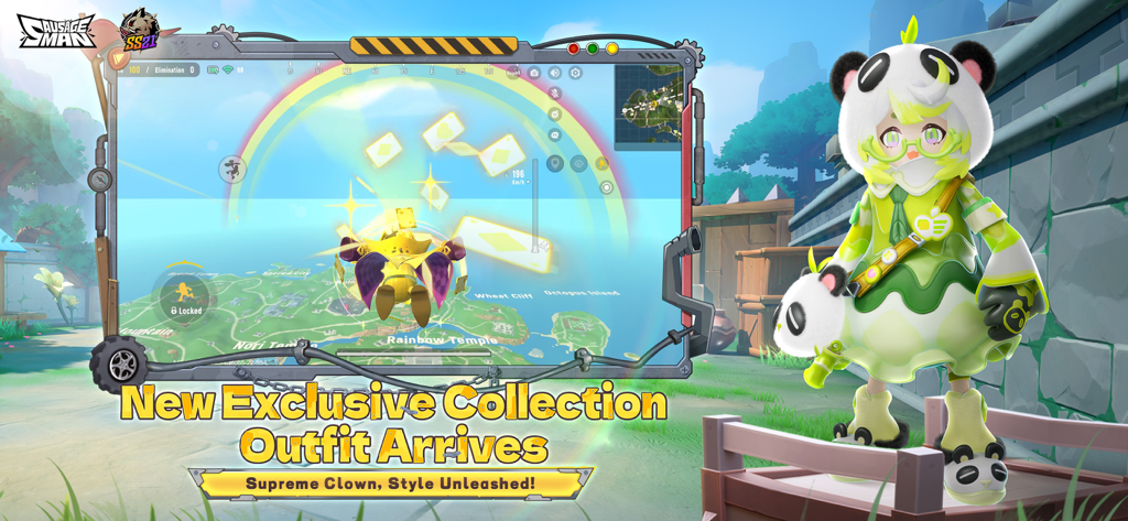 Sausage Man - Imagen promocional de Sausage Man mostrando un nuevo atuendo exclusivo con temática de panda verde