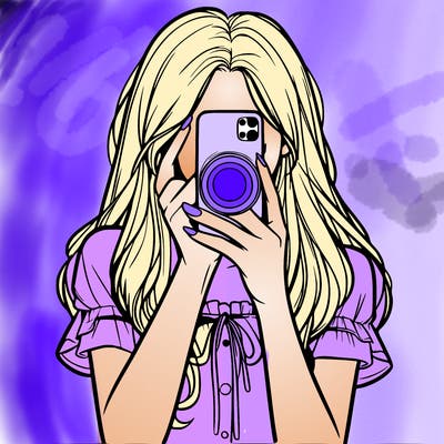 a realistic girl holding her phone taking pictures
