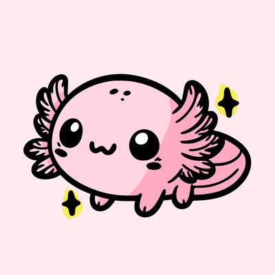 cute easy baby axolotl