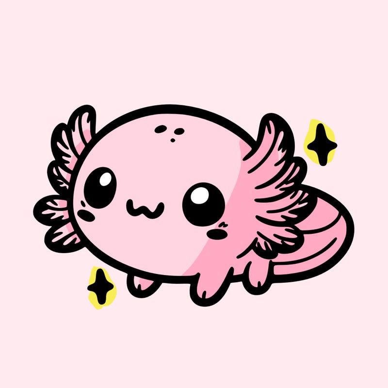 cute easy baby axolotl