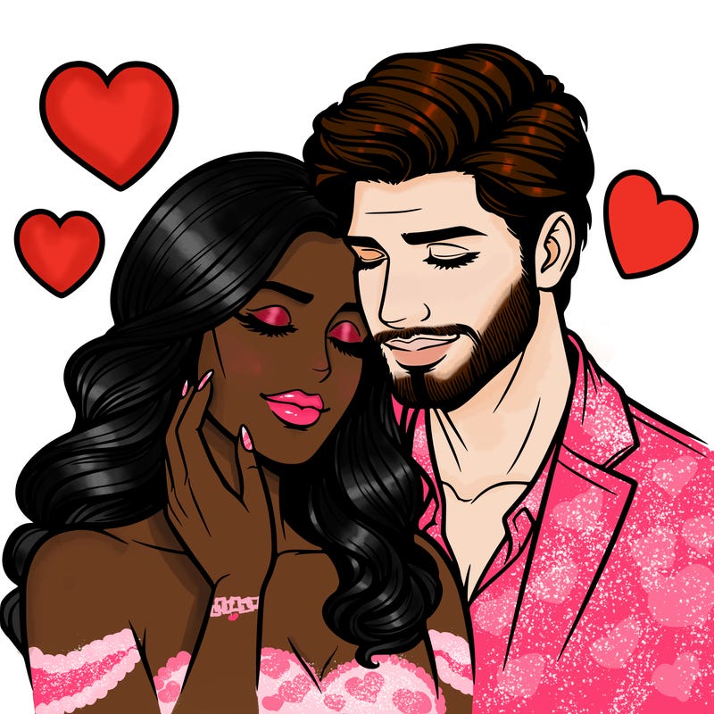 man and woman in love realistic