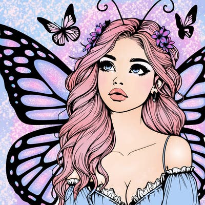 butterfly fairy realistic girl