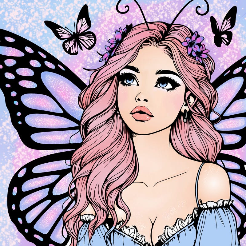 butterfly fairy realistic girl