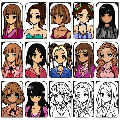 girls that look diffrent anime