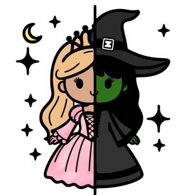split princess and witch