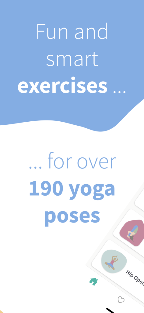 Hey Asana - Hey Asana app promotional screen for yoga pose exercises