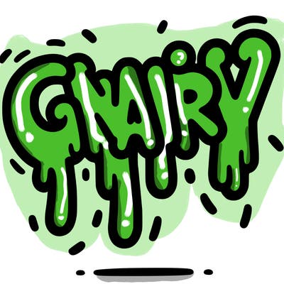 a word that has gnarly on it dripping