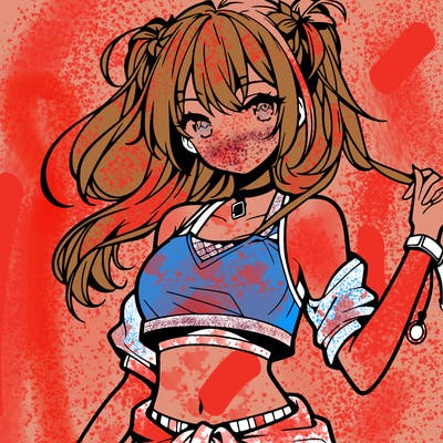 anime girl with crop top