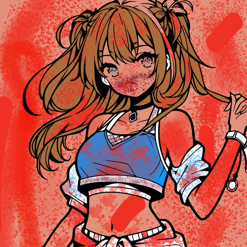 anime girl with crop top