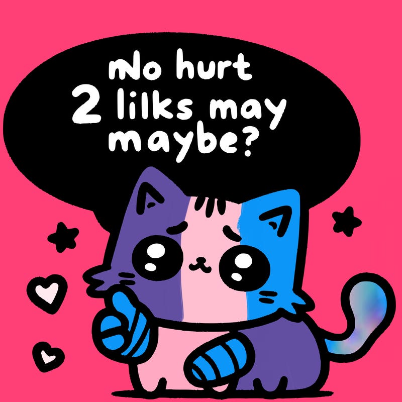 cute cat thats been hurt saiying 2 likes maybe