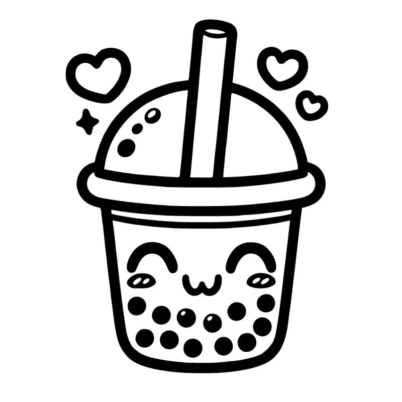 cute boba drink happy