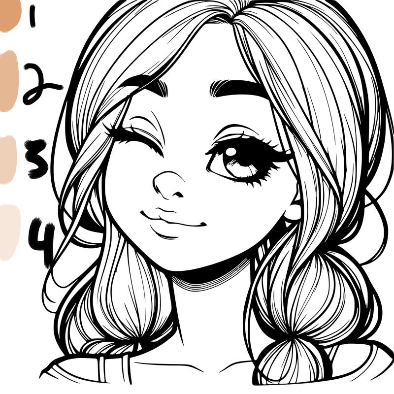 realistic girl with squinted eyes