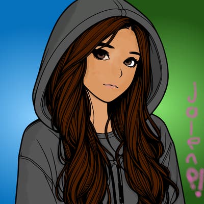 realistic girl with hoodie
