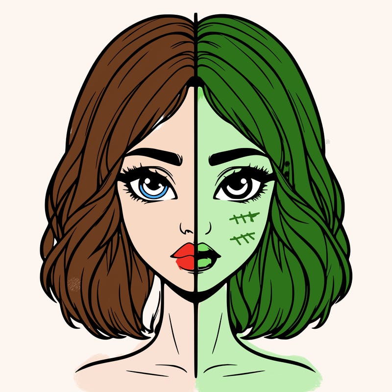 realistic girl split