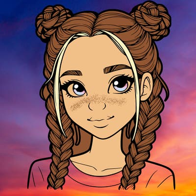 realistic girl with braids