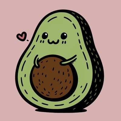 an avocado hugging an avocado