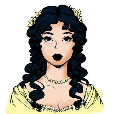 realistic regency era girl with lips