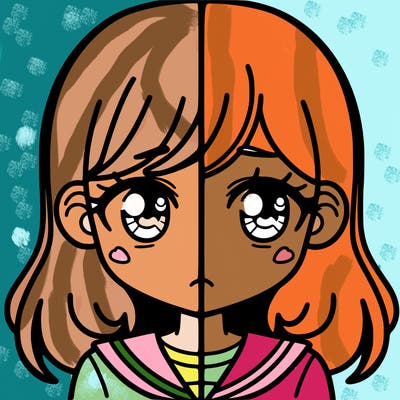 a split of a girl