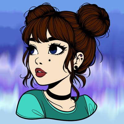realistic girl with spacebuns