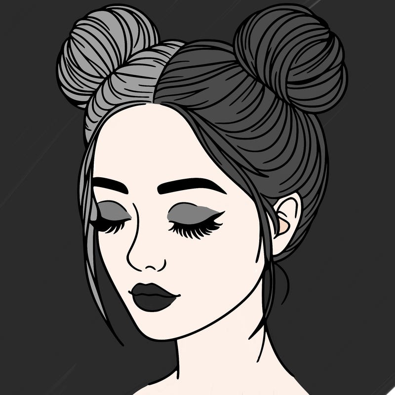 woman with hair buns