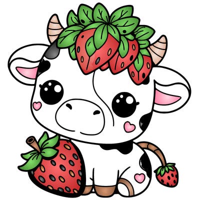 cute strawberry cow