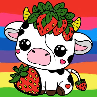 cute strawberry cow