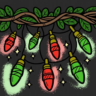 christmas light garland.