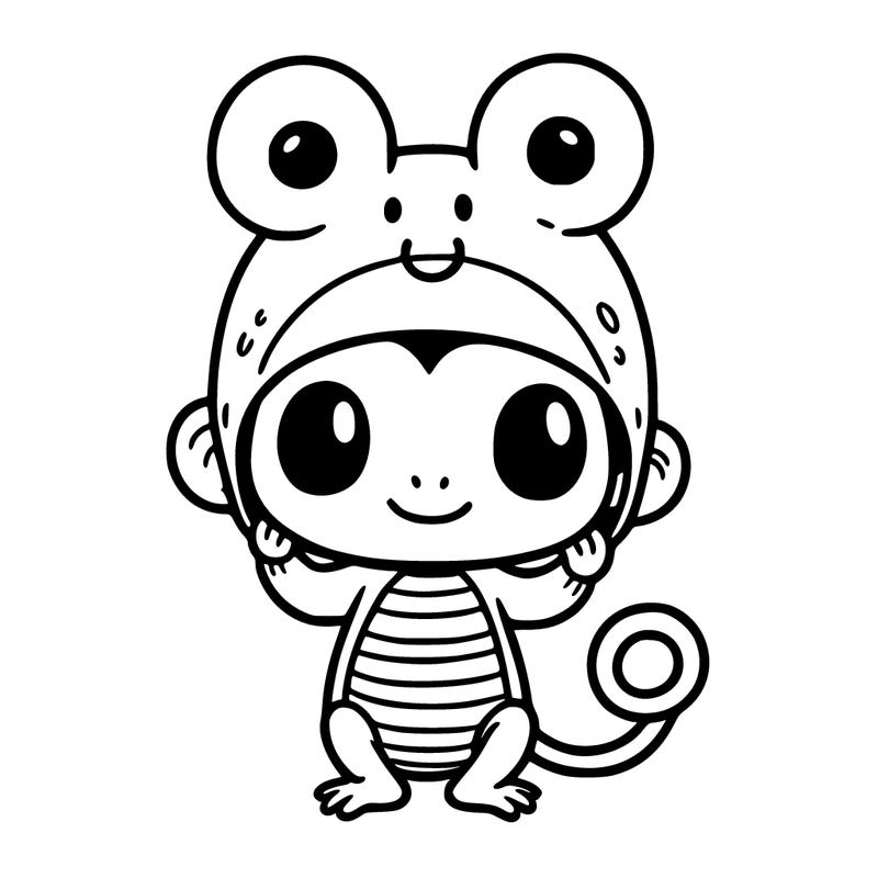 a monkey dressed as a frog