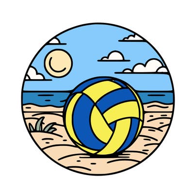 volleyball on a beach