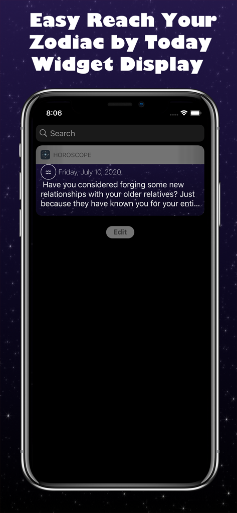 물병자리 일일 운세 위젯이 표시된 iPhone 화면