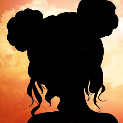 realistic girl with space buns