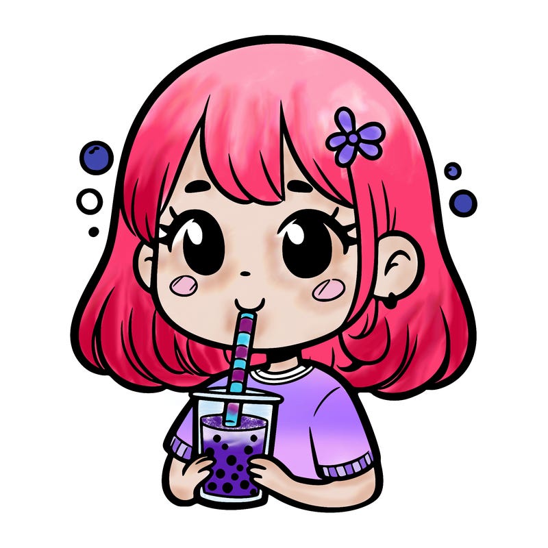 girl drinking boba