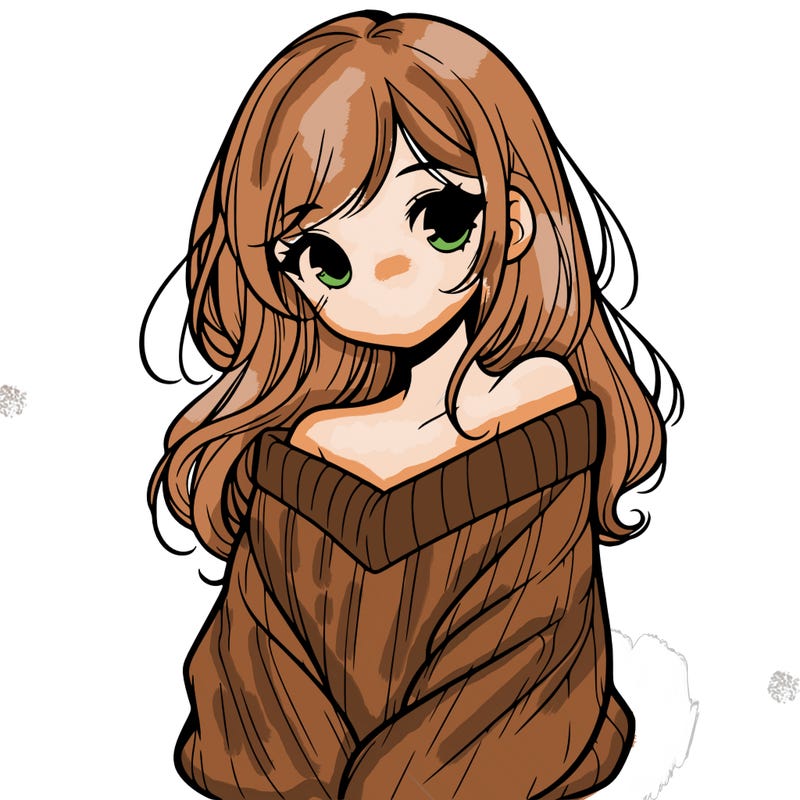 shy pretty girl wearing a sweater that is falling off one shoulder portrait