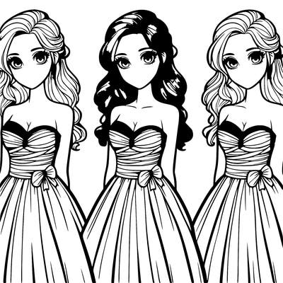 realistic girl in prom dress