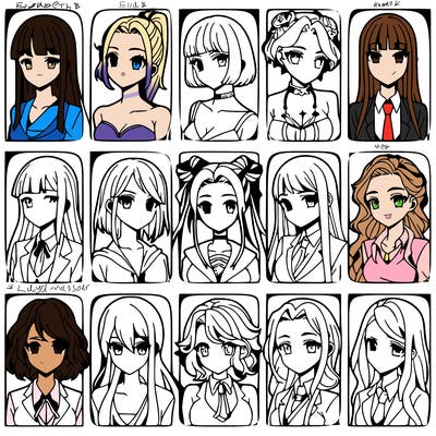 girls that look diffrent anime