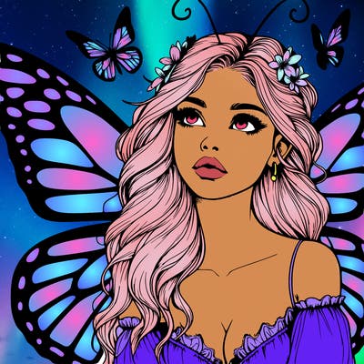 butterfly fairy realistic girl