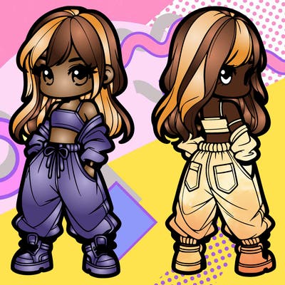 girl in crop top and baggy pants