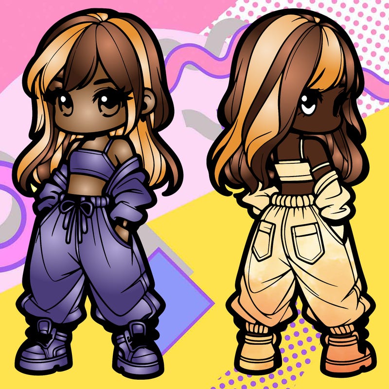 girl in crop top and baggy pants