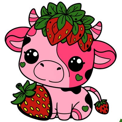 cute strawberry cow