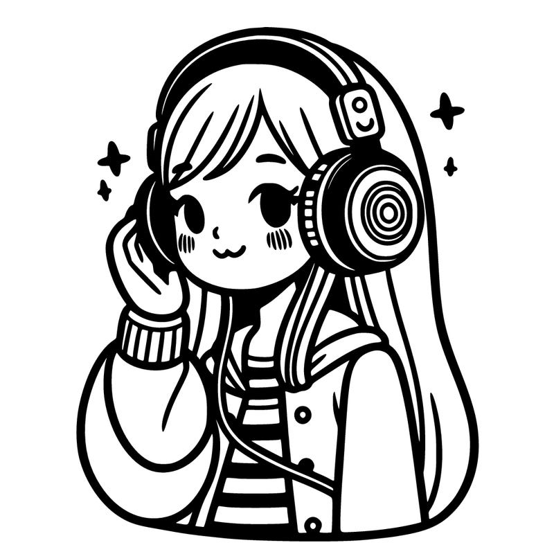 girl with headphones