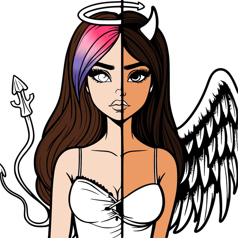 devil vs angel realistic girl