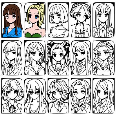 girls that look diffrent anime