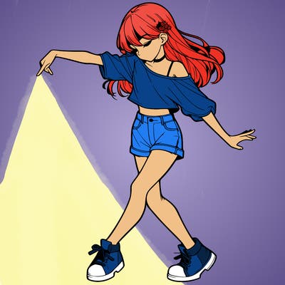 realistic girl danceing