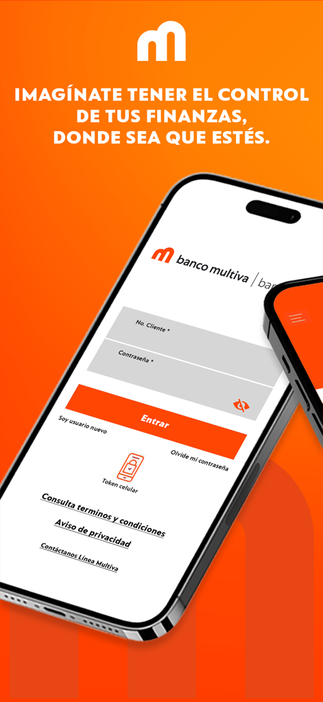 Multiva | Banca Digital Móvil - Pantalla de inicio de sesión de la aplicación móvil de banca digital de Multiva en un smartphone
